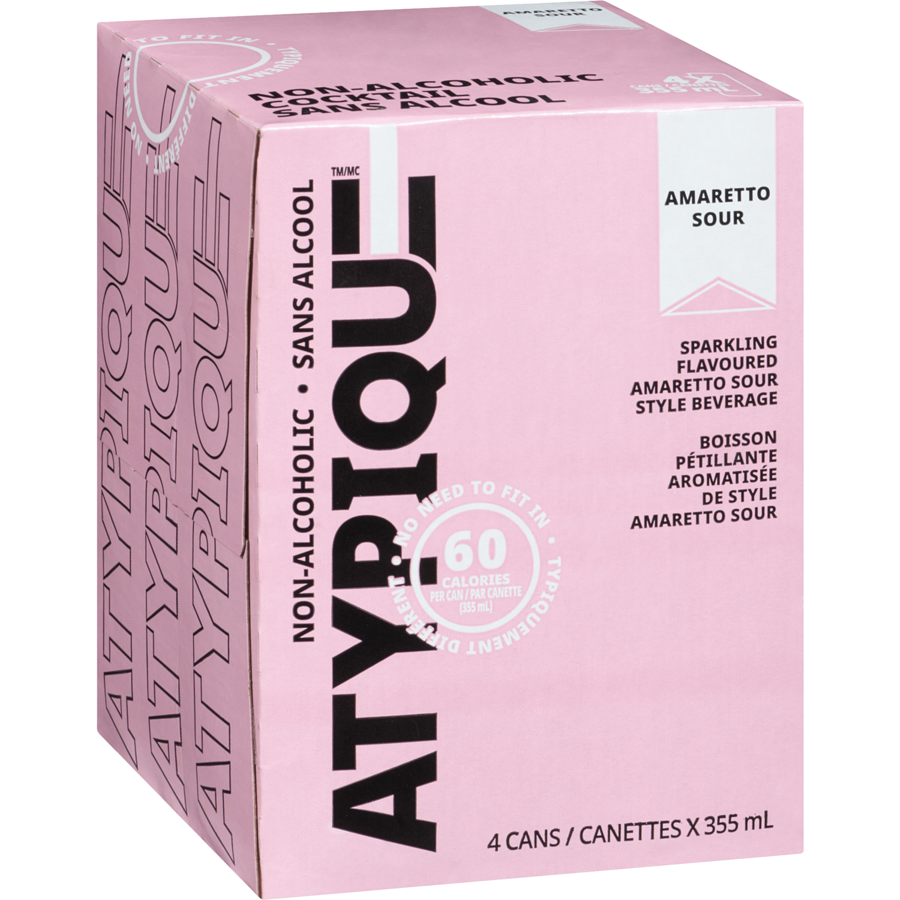 Atypique - Non-Alcoholic Cocktail Amaretto Sour - Case - 4 x 355 ml - Canadian Distribution