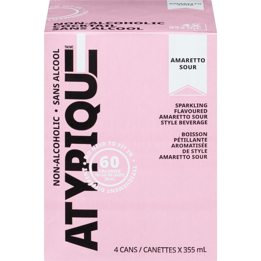 Atypique - Non-Alcoholic Cocktail Amaretto Sour - Case - 4 x 355 ml - Canadian Distribution