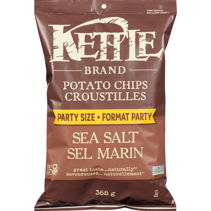 Kettle - Potato Chips Sea Salt Party Size - 368 g - Canadian Distribution