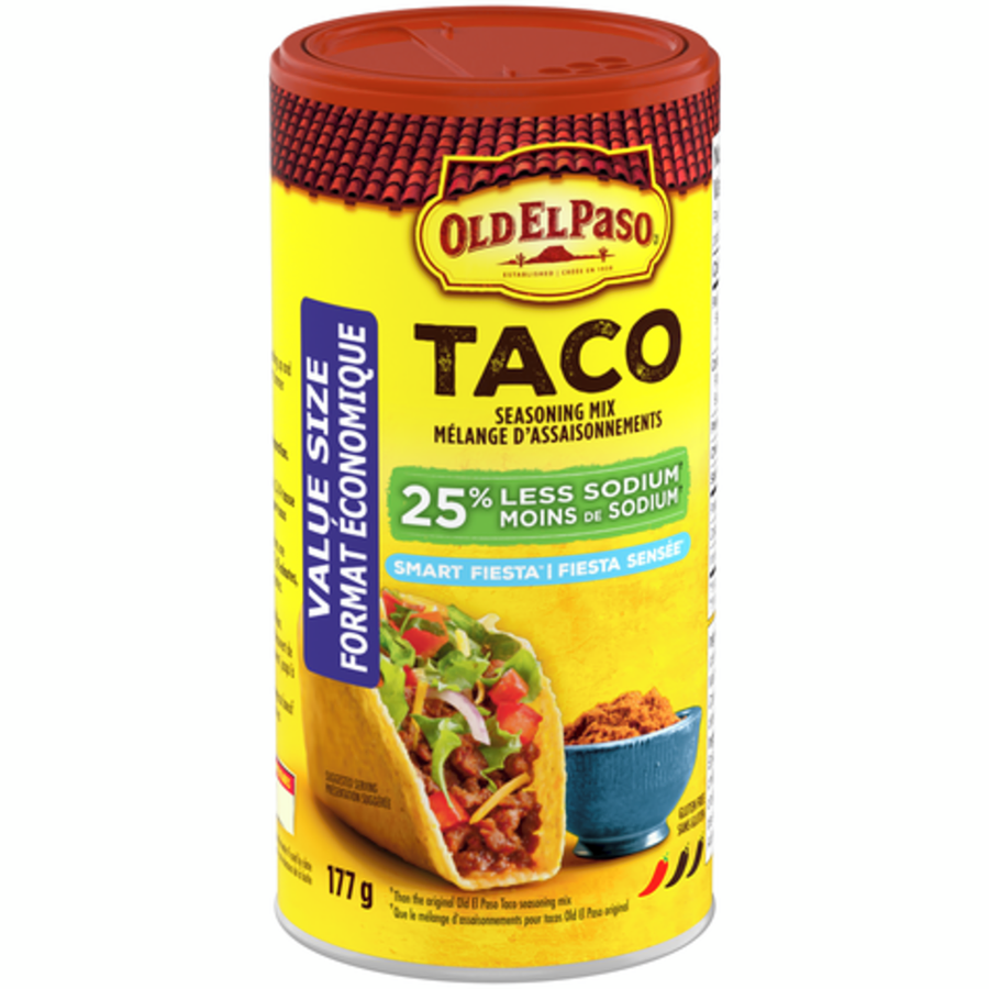 Old El Paso - Taco Seasoning, Smart Fiesta Flavoured - 177 g - Canadian Distribution