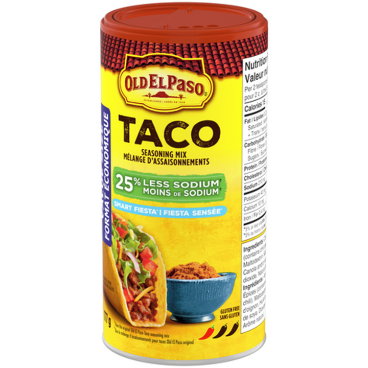 Old El Paso - Taco Seasoning, Smart Fiesta Flavoured - 177 g - Canadian Distribution