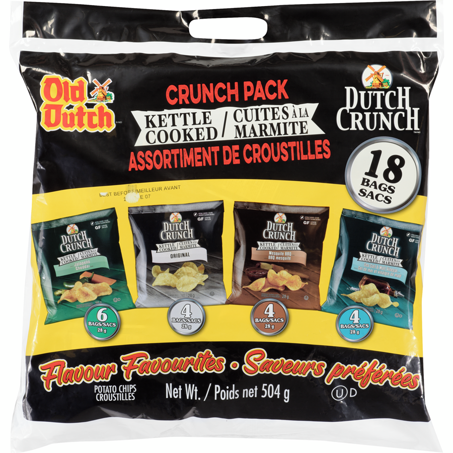 Old Dutch - Dutch Crunch Potato Chips Flavour Favourites Crunch Pack - 504 g - Canadian Distribution