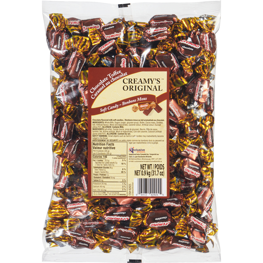 Exclusive Brands - Soft Candy Chocolate Toffee Creamy's Original - 900 g - Canadian Distribution