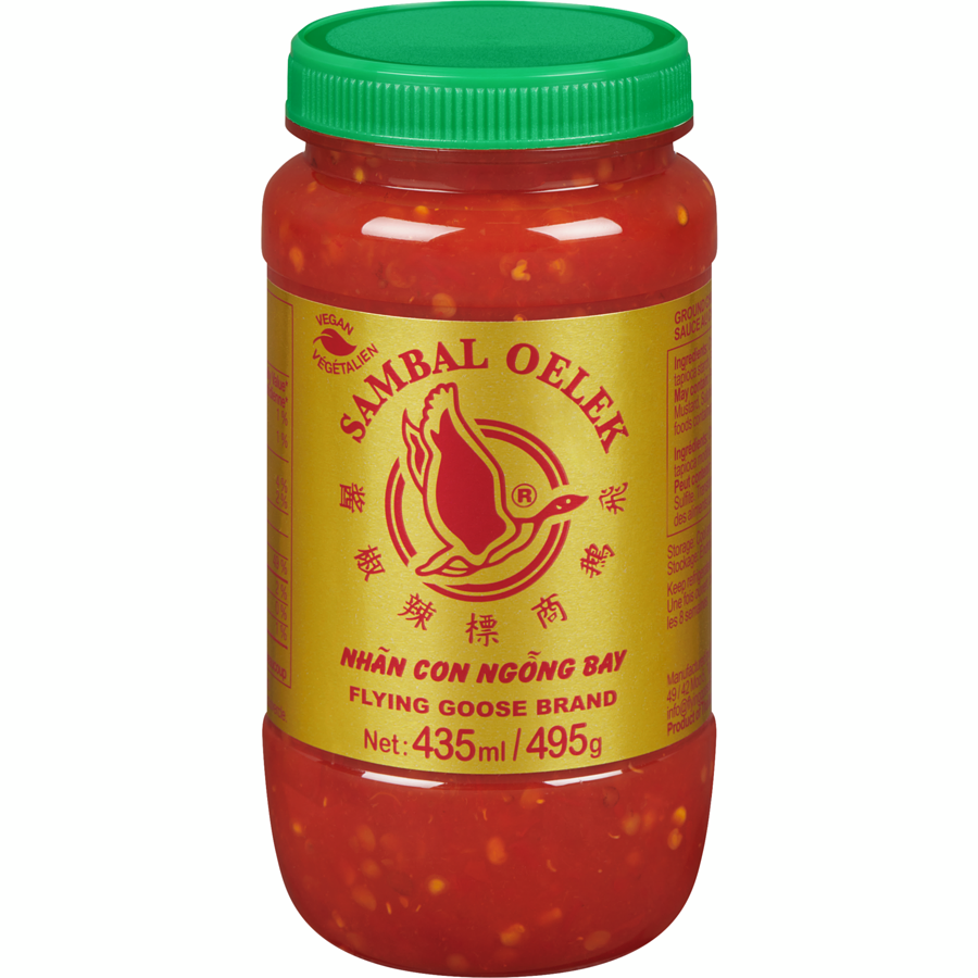 Paste Chili Ground Sambal Oelek - 12 x 495 g - Flynggs - Restaurant and Foodservice Ingredients - Canadian Distribution