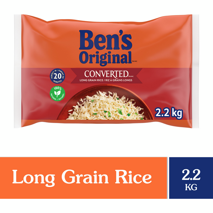 Bens Original - CONVERTED Long Grain Parboiled Rice - 2.2 kg - Canadian Distribution