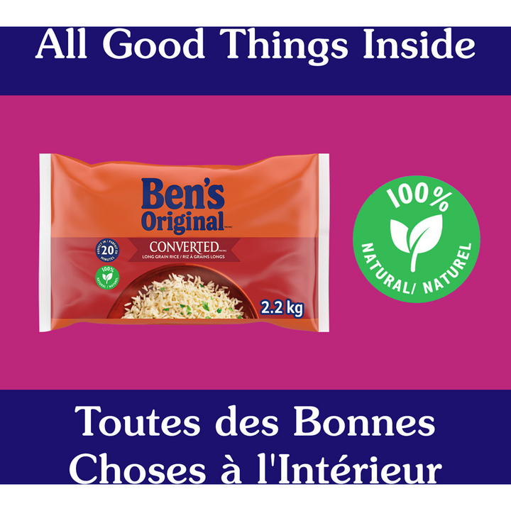 Bens Original - CONVERTED Long Grain Parboiled Rice - 2.2 kg - Canadian Distribution