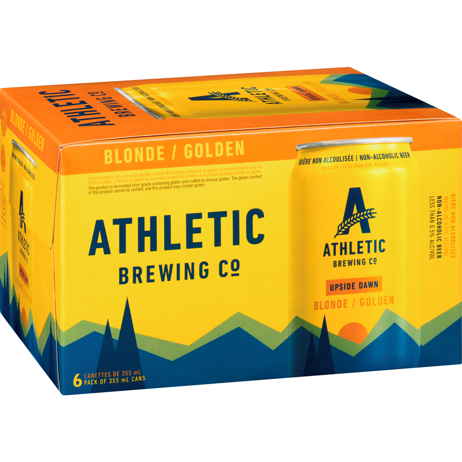 Athletic Brewing Company - Upside Dawn Non-Alcoholic Blonde - Case - 6 x 355 ml - Canadian Distribution