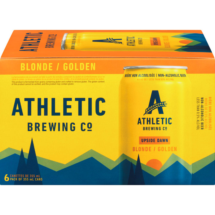 Athletic Brewing Company - Upside Dawn Non-Alcoholic Blonde - Case - 6 x 355 ml - Canadian Distribution