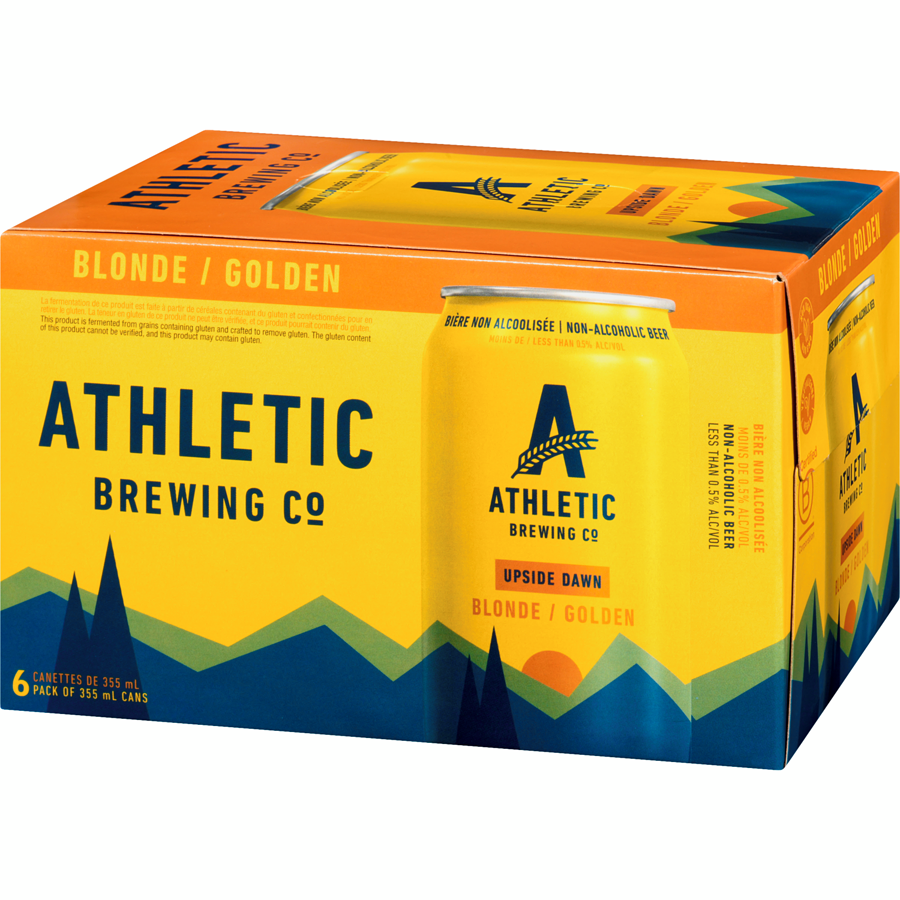 Athletic Brewing Company - Upside Dawn Non-Alcoholic Blonde - Case - 6 x 355 ml - Canadian Distribution