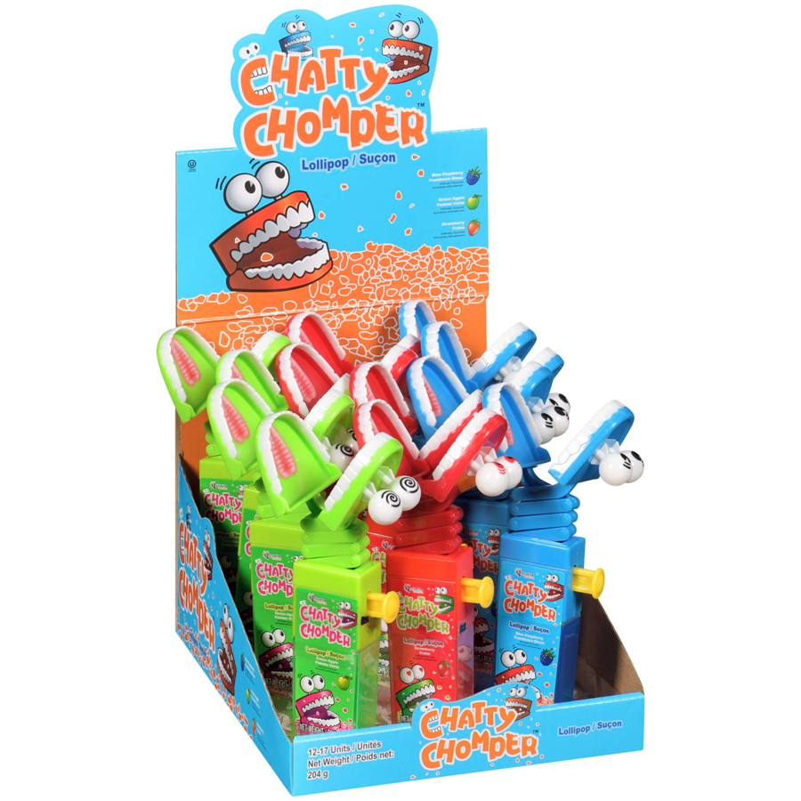 Exclusive Brands - Chatty Chomper Lollipop - Case - 12 x 17 g - Canadian Distribution