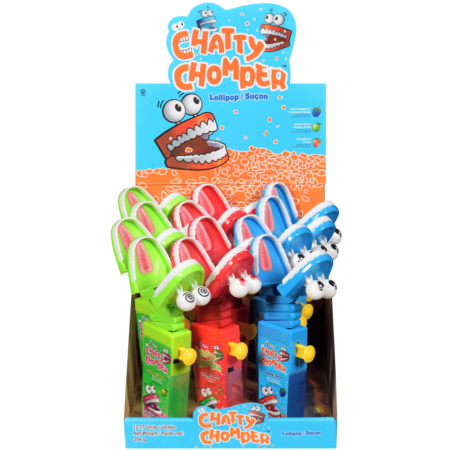 Exclusive Brands - Chatty Chomper Lollipop - Case - 12 x 17 g - Canadian Distribution