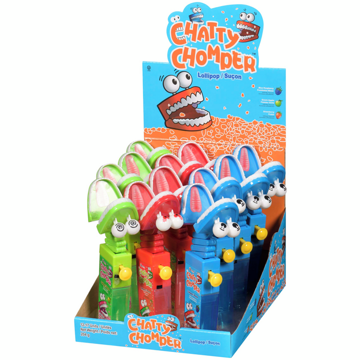 Exclusive Brands - Chatty Chomper Lollipop - Case - 12 x 17 g - Canadian Distribution