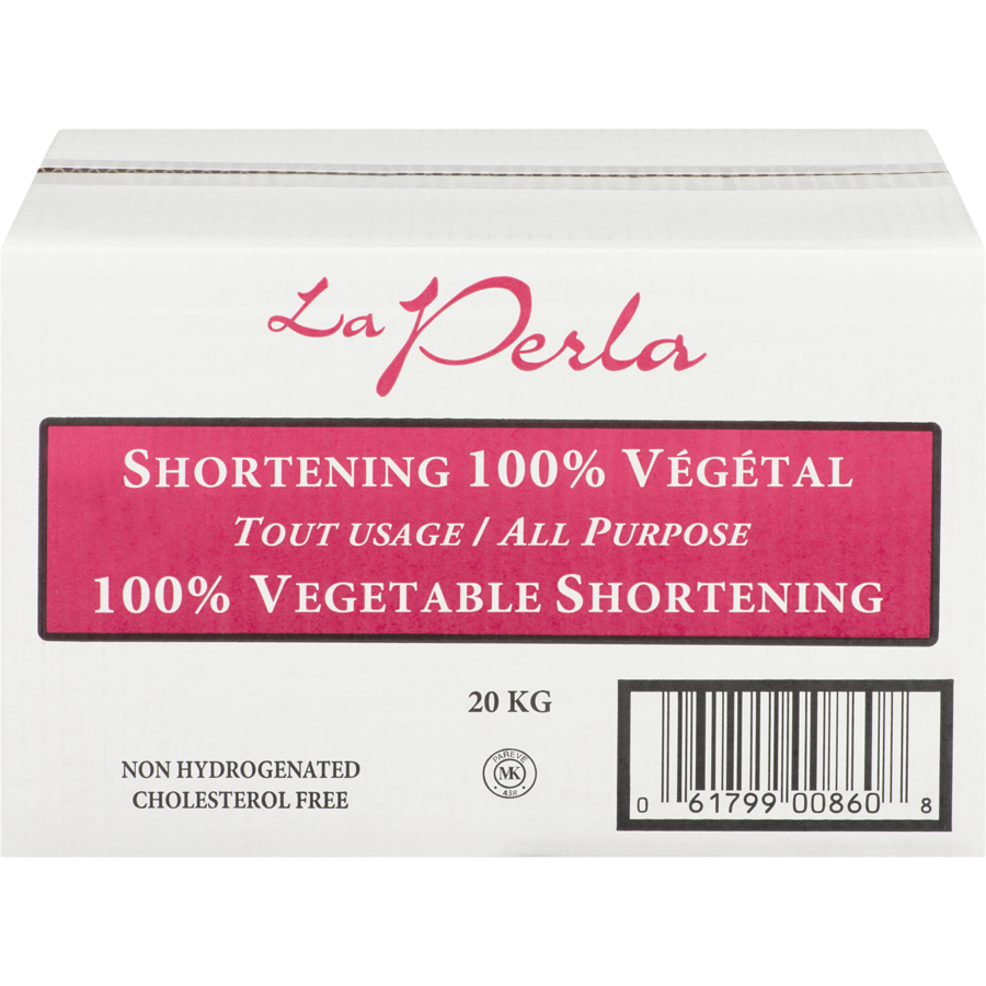 La Perla - 100% Vegetable Shortening All Purpose - 20 kg - Canadian Distribution