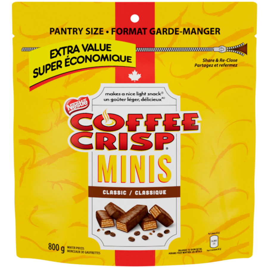 Nestlé - Minis Wafer Bars, Peanut-free, Resealable Bag - 800 g - Canadian Distribution