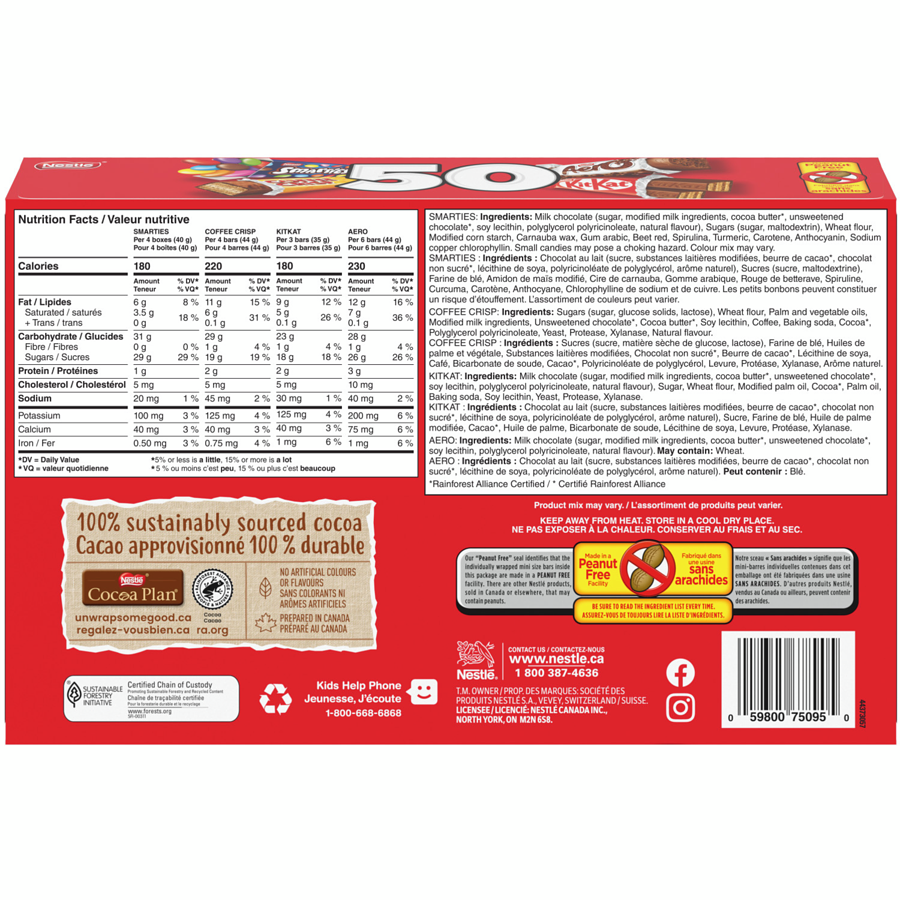 Nestlé - Mini Bars & Candies - 485 g - Canadian Distribution