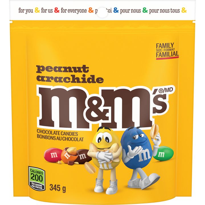 M&M's - Chocolate Candies Peanut Family Size - 345 g - Canadian Distribution