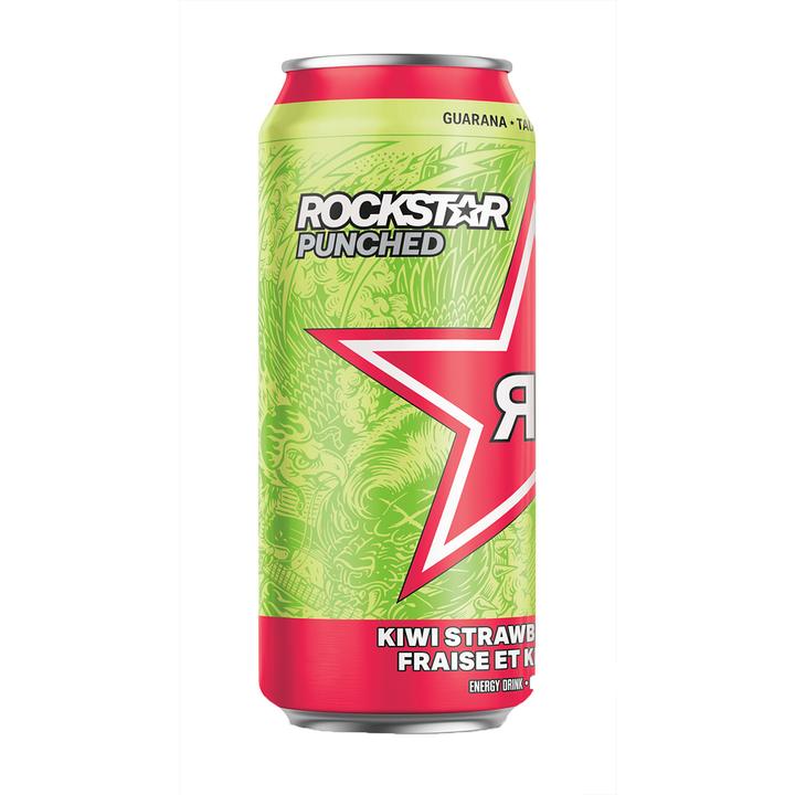 Rockstar - Punched Kiwi Strawberry Splash - Case - 12 x 473 ml - Canadian Distribution