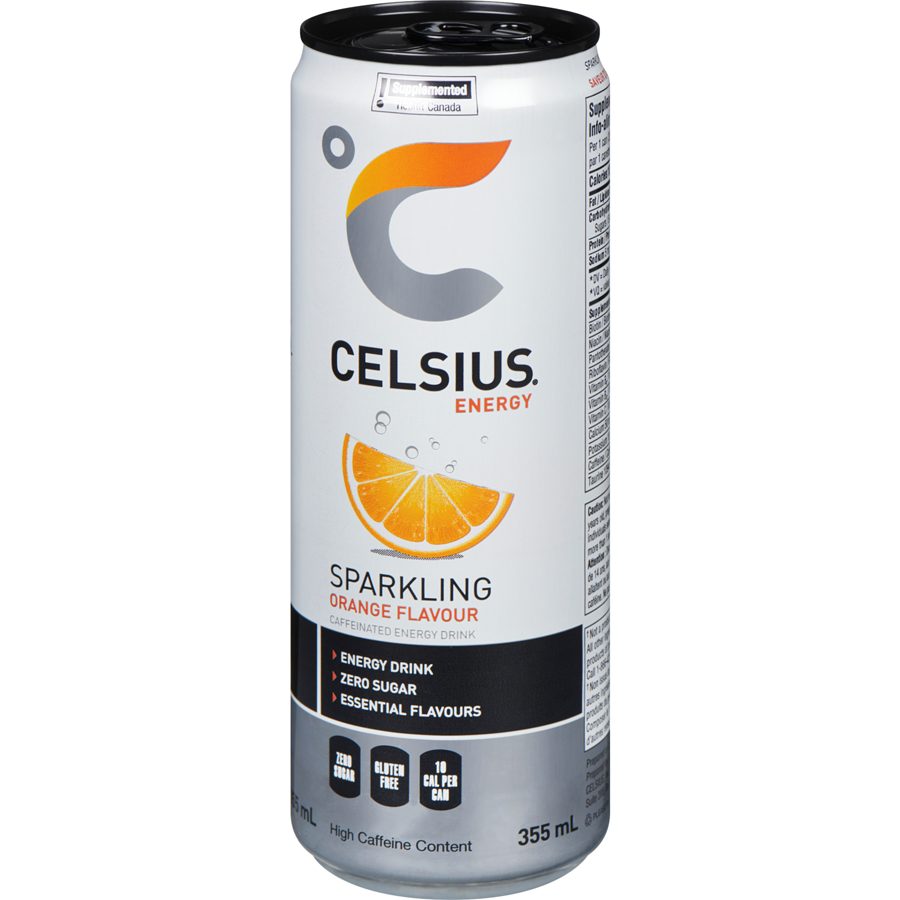 Celsius - Orange 12-Pack - Case - 12 x 355 ml - Canadian Distribution