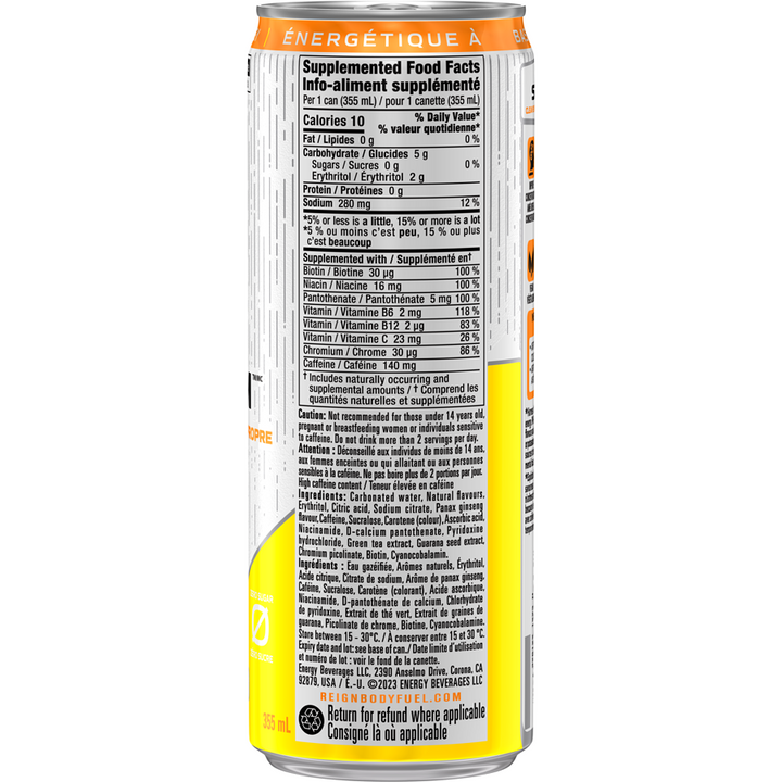 Reign - Orange Valencia - Case - 12 x 355 ml - Canadian Distribution