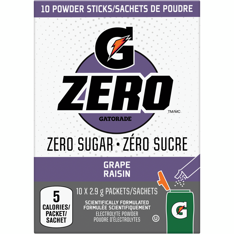 Gatorade - Zero Powder Grape - 30 g - Canadian Distribution