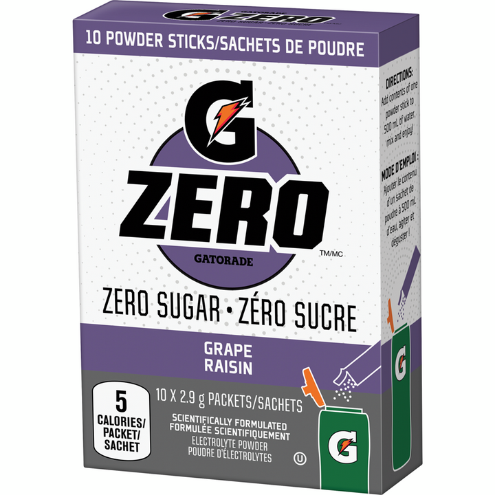 Gatorade - Zero Powder Grape - 30 g - Canadian Distribution