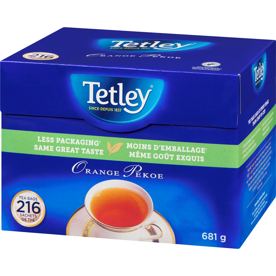 Tetley - Tea Bags Orange Pekoe - 680 g - Canadian Distribution