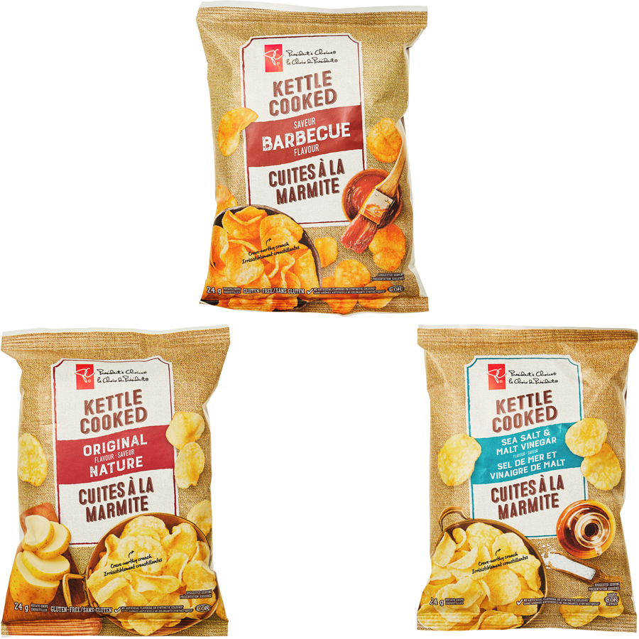 President's Choice - Kettle Cooked Mix 'N' Snack Pack Potato Chips - 240 g - Canadian Distribution