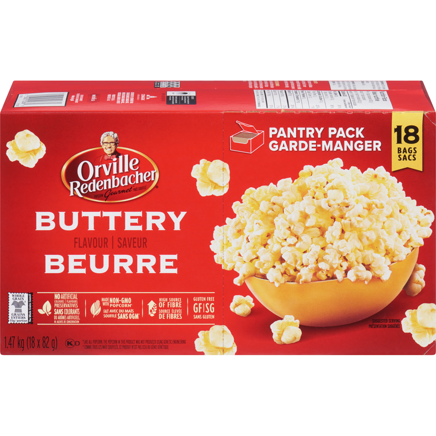 Orville - Gourmet Popcorn Buttery Flavour Pantry Pack - 1475 g - Canadian Distribution