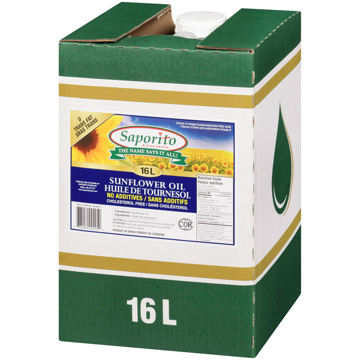 Saporito - Sunflower Oil - 16 L - Canadian Distribution