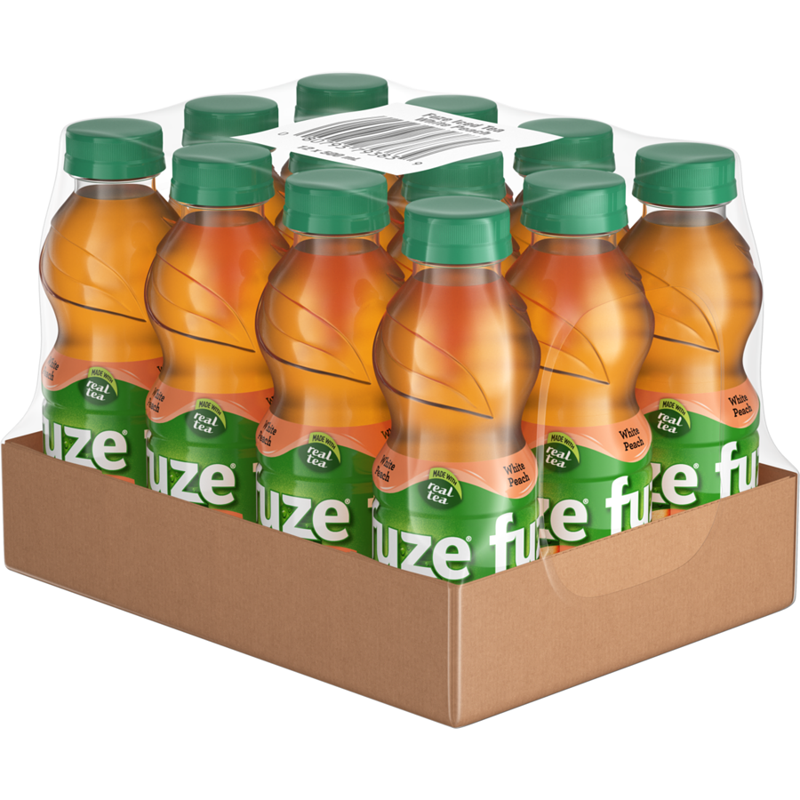 Fuze - Iced Tea White Peach Bottles, 12 Pack - Case - 12 x 500 ml - Canadian Distribution