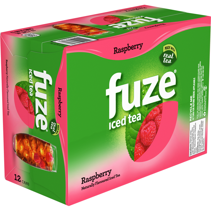 Fuze - Iced Tea Raspberry, cans (Pack of 12) - Case - 12 x 341 ml - Canadian Distribution