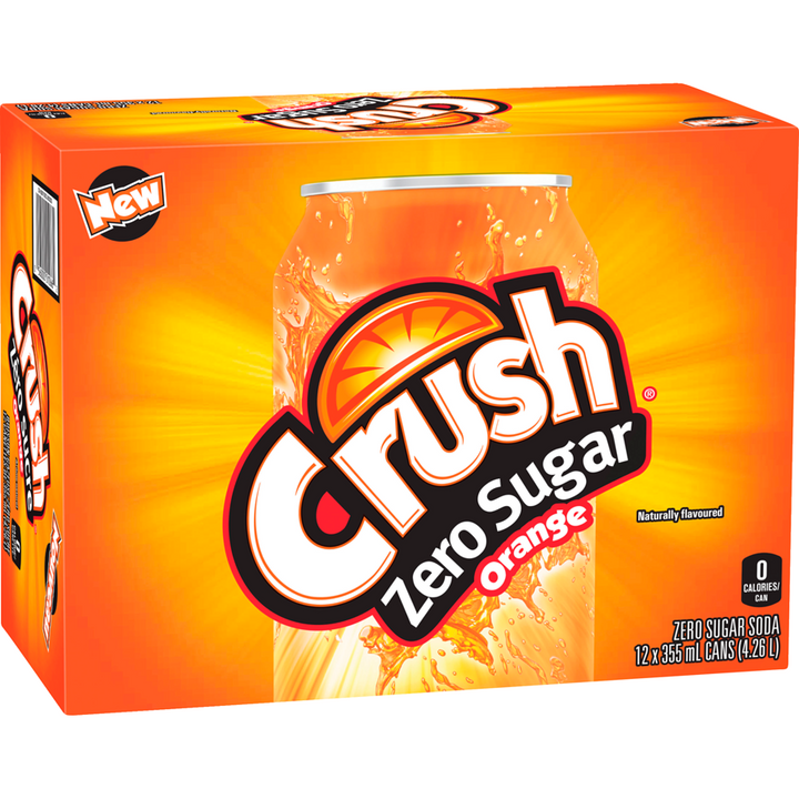 Crush - Zero Orange - Case - 12 x 355 ml - Canadian Distribution