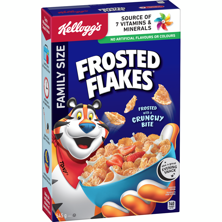 Kelloggs - Frosted Flakes Cereal Family Size - 545 g - Canadian Distribution