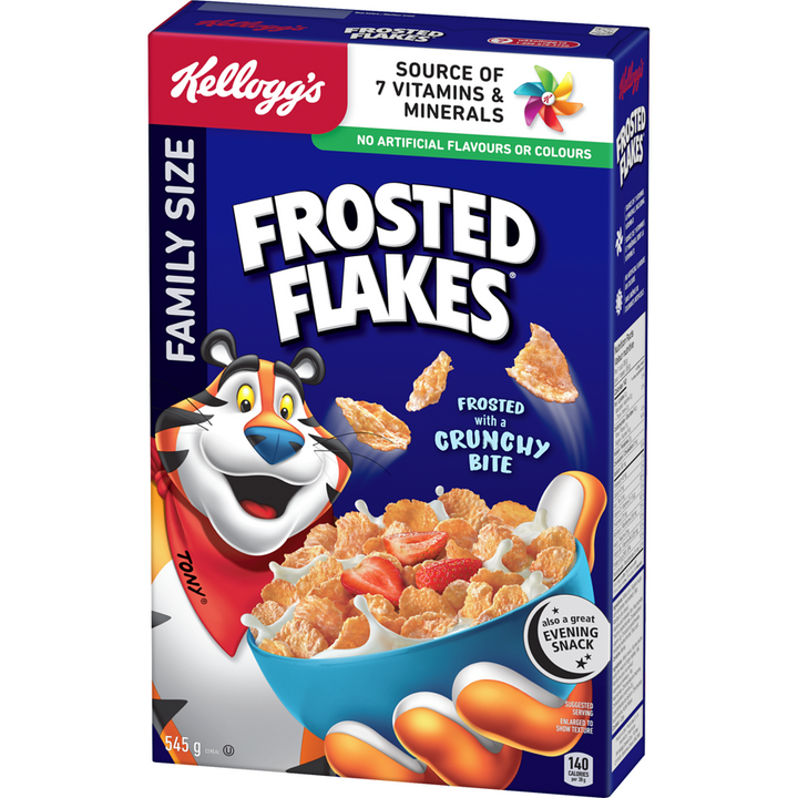 Kelloggs - Frosted Flakes Cereal Family Size - 545 g - Canadian Distribution