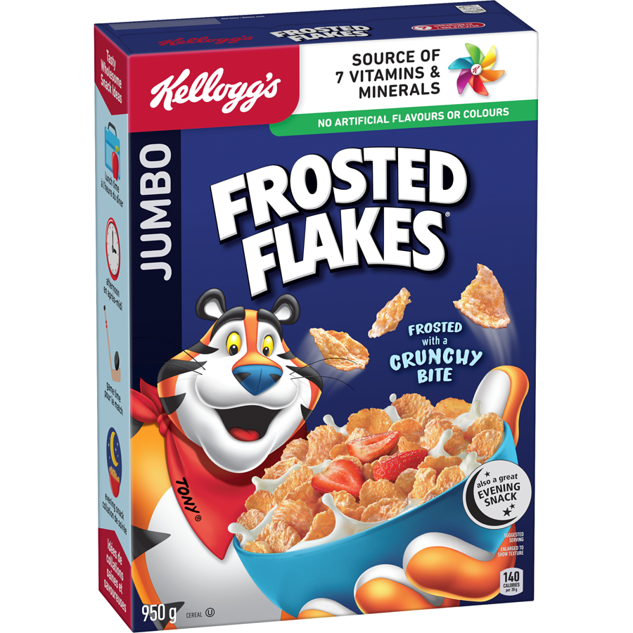 Kelloggs - Frosted Flakes Cereal Jumbo - 950 g - Canadian Distribution