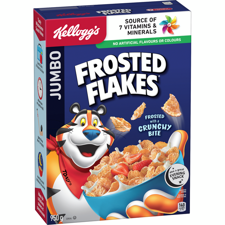 Kelloggs - Frosted Flakes Cereal Jumbo - 950 g - Canadian Distribution