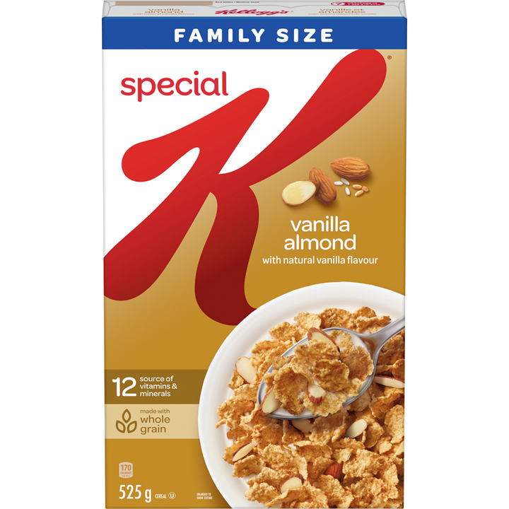 Kelloggs - Special K Cereal Vanilla Almond Family Size - 525 g - Canadian Distribution