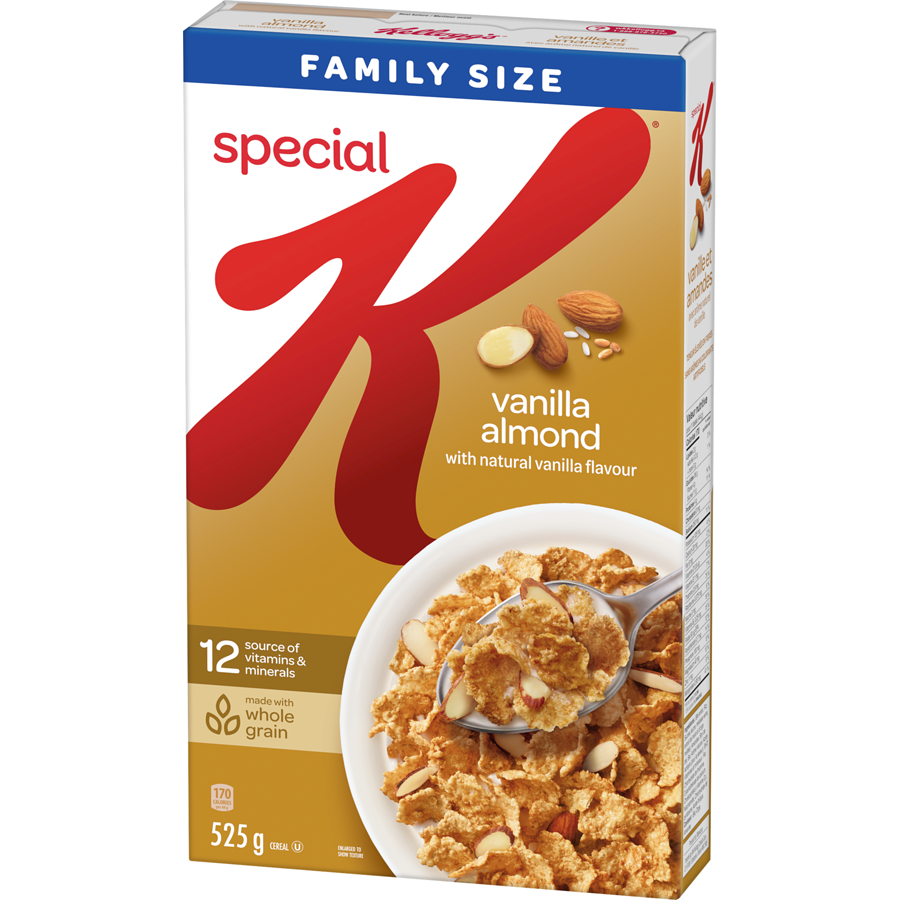 Kelloggs - Special K Cereal Vanilla Almond Family Size - 525 g - Canadian Distribution