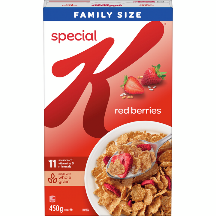 Kelloggs - Special K Cereal Red Berries Family Size - 450 g - Canadian Distribution