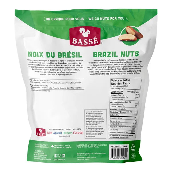 Noix du Brésil - 4 x 680 g - Bassé - Distribution canadienne - Livraison gratuite au Canada pour les commandes de plus de 199 $ CA