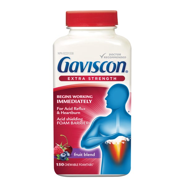 Extra Strength - 150 Chewable tablets - Gaviscon - Health and Wellness - Canadian Distribution