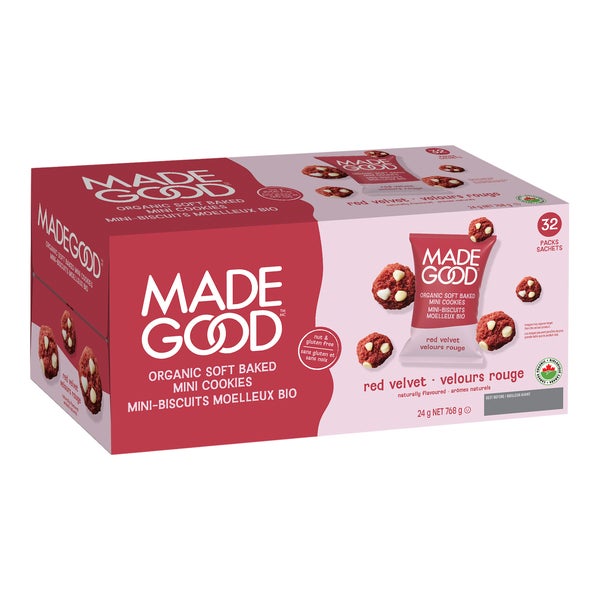 Red Velvet Cookies - 128 × 24 g - Made Good - Canadian Distribution