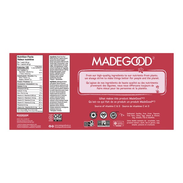 Red Velvet Cookies - 128 × 24 g - Made Good - Canadian Distribution - Ships Free Within Canada on Orders Above CAD $199