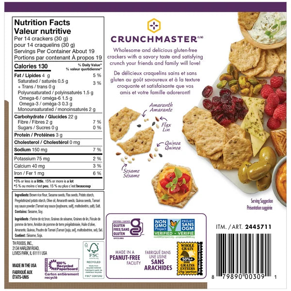 Multigrain Crackers - 4 x 567 g - Crunchmaster - Canadian Distribution - Ships Free Within Canada on Orders Above CAD $199