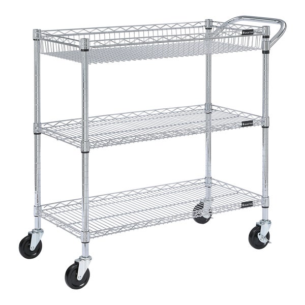 3 Tier Utility Cart Chrome Plated 36" x 18" x 39" - 1 - Restaurant Foodservice Equipment and Accessories - Canadian Distribution