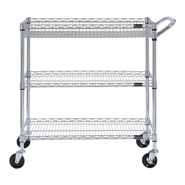Chariot utilitaire à 3 niveaux chromé 91,4 cm x 45,7 cm x 99 cm - 1 - Équipement et accessoires pour la restauration - Distribution canadienne