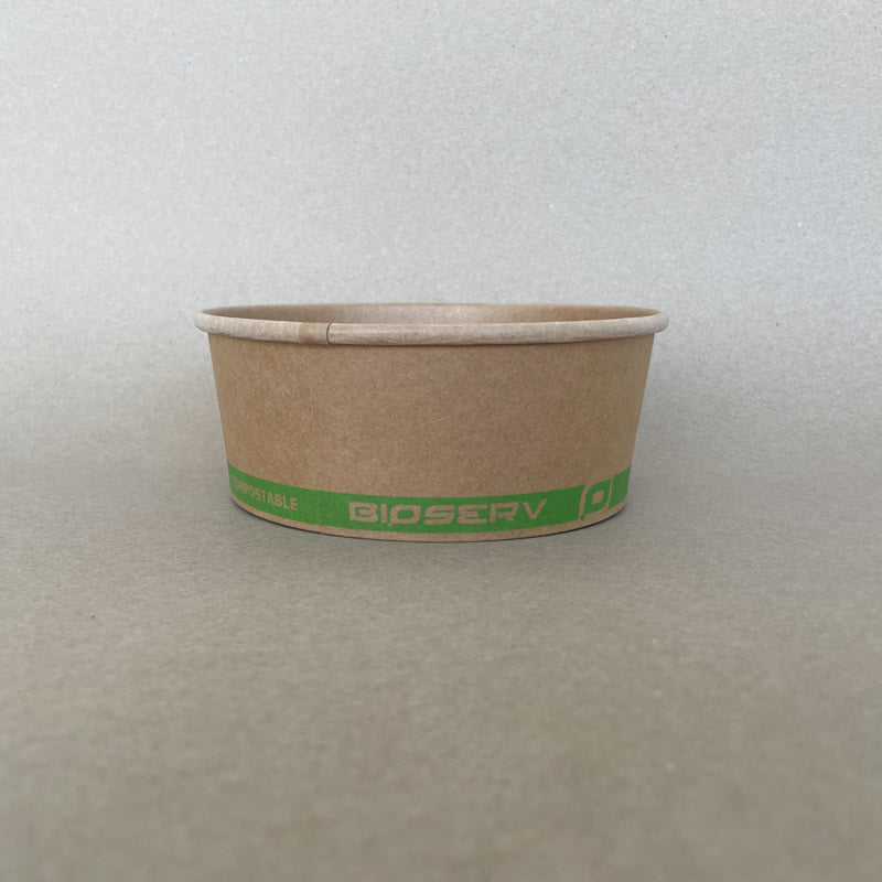 Kraft Paper Hot/Cold Bowl - 16/24/32 oz - 150mm 300cs - Disposable Take Away Food Packaging - Canadian Distribution