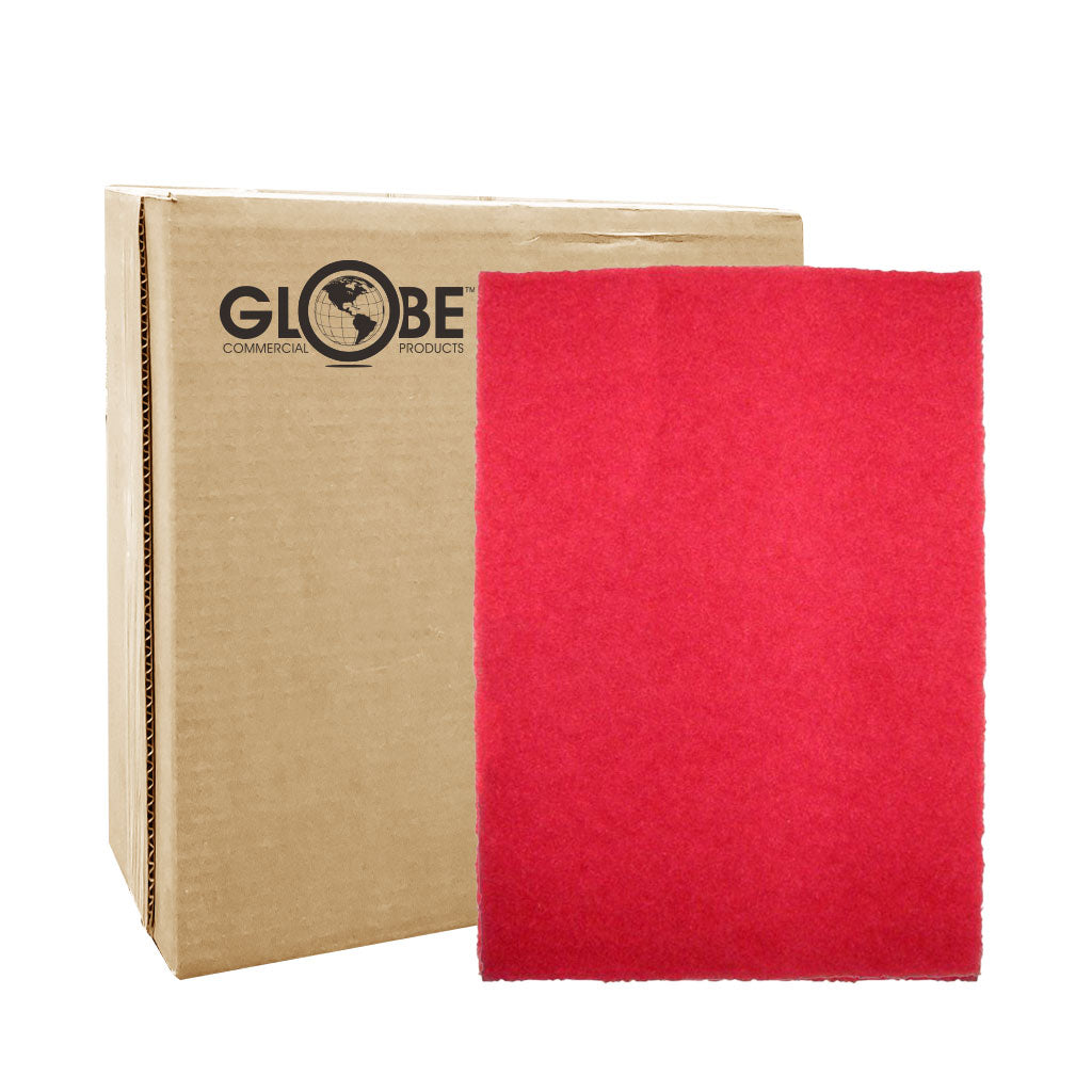 Red Buffing Rectangular Floor Pads - Sold By The Case