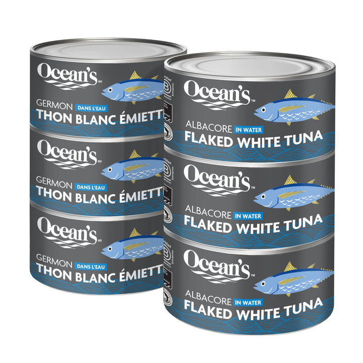 Ocean’s Flaked White Albacore Tuna - 24 × 184 g - Grocery and Food Items - Canadian Distribution