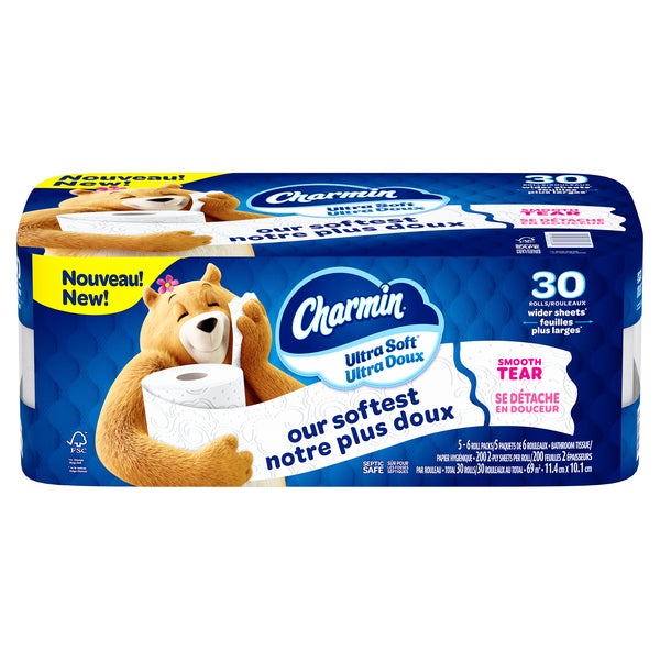 Charmin Ultra Soft Bathroom Tissue - 30 x 200 sheets - Grocery and Food Items - Canadian Distribution